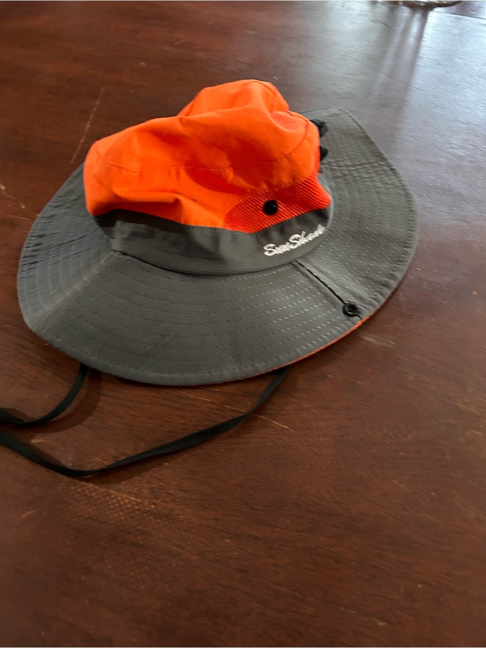 Kids Orange and Gray Wide Brim Sun Hat